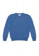 Pull Col Rond Zach - Bleu Jean - 100% Cachemire Oeko-Tex - Homme