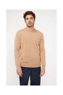 Zach Round Neck Sweater - Beige - 100% Cashmere Oeko-Tex - Man