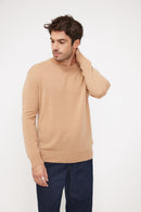 Jersey Zach Cuello Redondo - Beige - 100% Cachemira Oeko-Tex Hombre