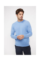 Pull Col Rond Zach - Bleu Ciel - 100% Cachemire Oeko-Tex - Homme