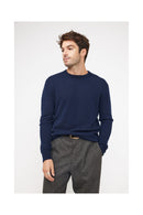 Zach Crewneck Sweater - Navy - 100% Oeko-Tex Cashmere - Man