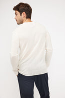 Pull Col Rond Zach - Ecru - 100% Cachemire Oeko-Tex - Homme