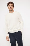 Pull Col Rond Zach - Ecru - 100% Cachemire Oeko-Tex - Homme