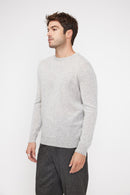 Zach Round Neck Sweater - Pearl Grey - 100% Cashmere Oeko-Tex - Man