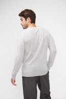 Zach Jersey Cuello Redondo - Gris Perla - 100% Cachemira Oeko-Tex - Hombre