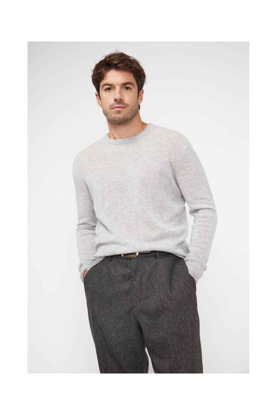 Jersey de Cuello Redondo Zach - Gris Claro