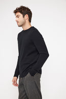 Pull Col Rond Zach - Noir - 100% Cachemire Oeko-Tex - Homme