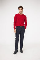 Pull Col Rond Zach - Rouge - 100% Cachemire Oeko-Tex - Homme