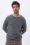 Herenpullover met ronde hals Zach - Donkergrijs - Heren