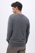 Herenpullover met ronde hals Zach - Donkergrijs - Heren