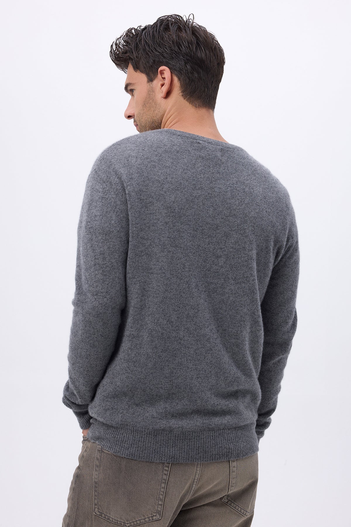 Herenpullover met ronde hals Zach - Donkergrijs - Heren