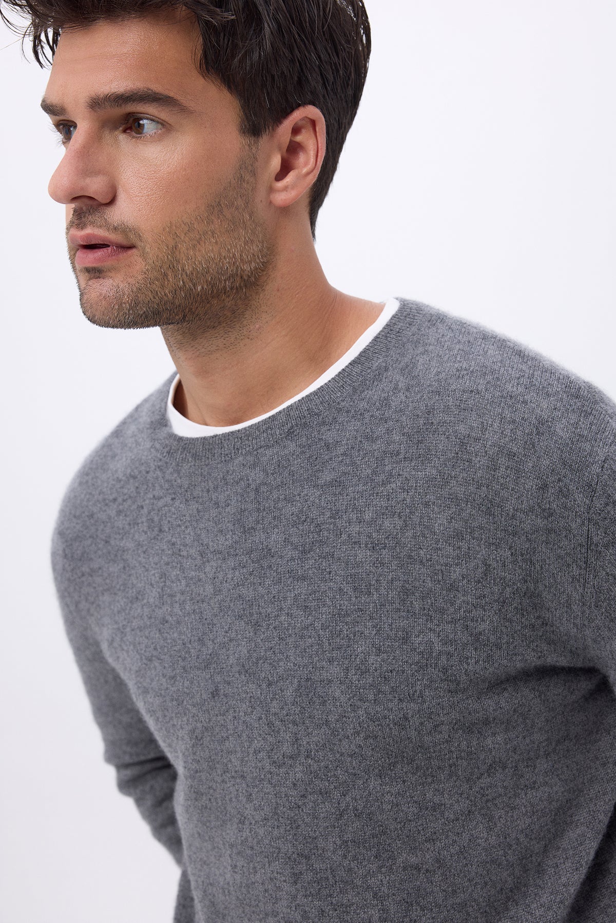 Herenpullover met ronde hals Zach - Donkergrijs - Heren
