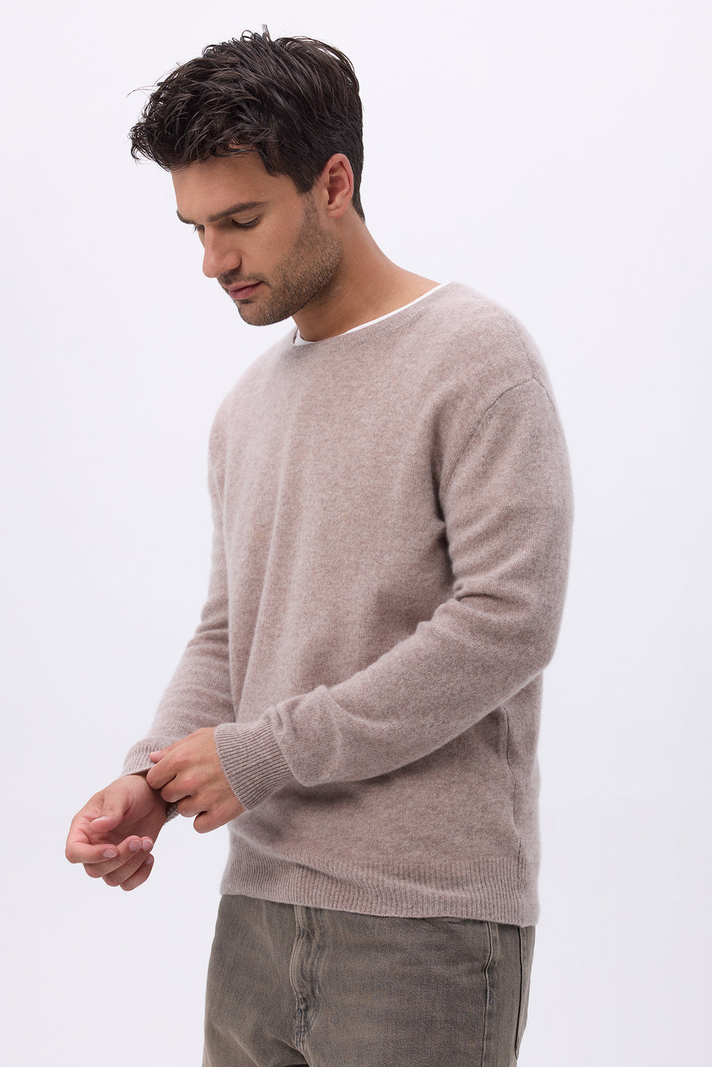 Col Rond Homme Zach - Taupe - Homme