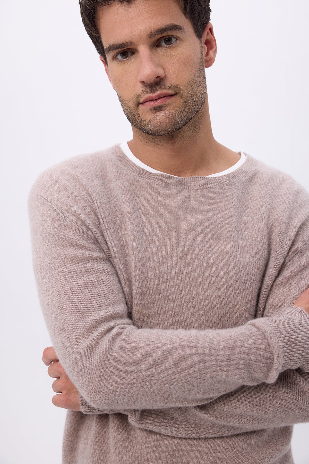 Col Rond Homme Zach - Taupe - Homme
