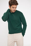 Pull Col Rond Zach - Vert Sapin - 100% Cachemire Oeko-Tex - Homme