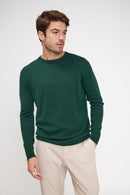 Pull Col Rond Zach - Vert Sapin - 100% Cachemire Oeko-Tex - Homme