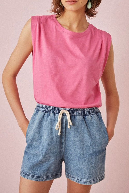 Camiseta sin mangas Zaeba - Rosa neón