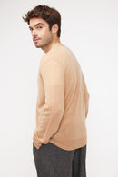 Cardigan Col V Zael - Beige - 100% Cachemire Oeko-Tex - Homme