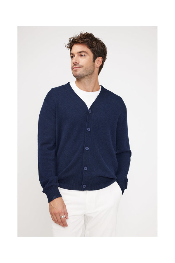 Cardigan Col V Zael - Bleu Marine - Homme