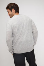 Cárdigan de Cuello de Pico Zael - Gris Claro
