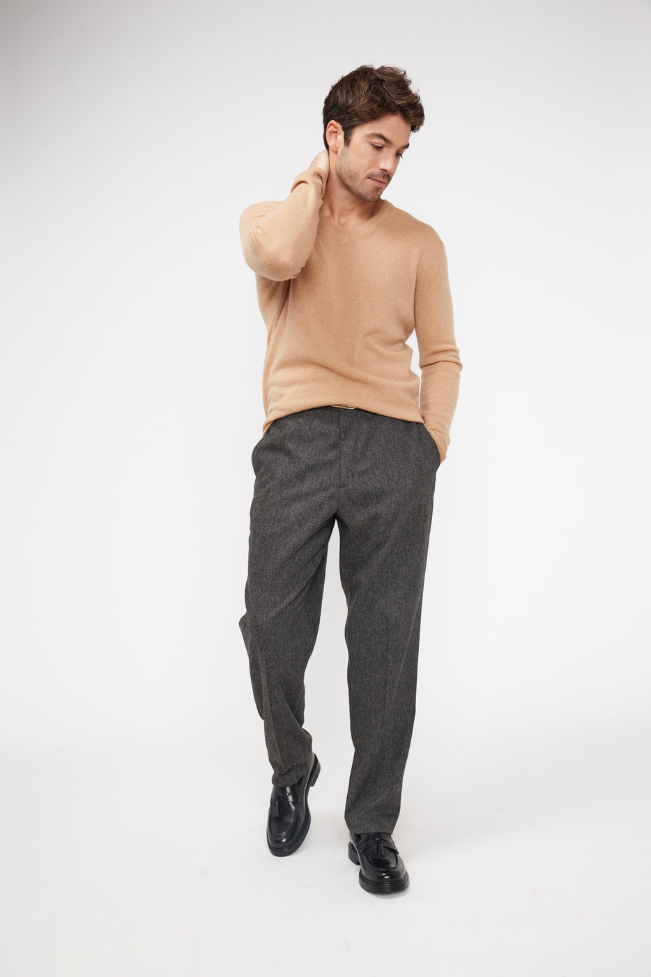 V-Ausschnitt-Pullover Zaher – Beige