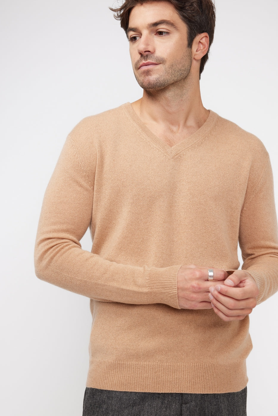 V-Ausschnitt-Pullover Zaher – Beige