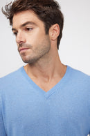 Pull Col V Zaher - Bleu Ciel