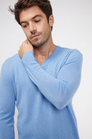 Pull Col V Zaher - Bleu Ciel