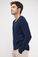 Pull Col V Zaher - Bleu Marine