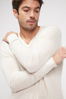 Pull Col V Zaher - Blanc