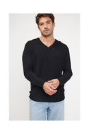 Pull Col V Zaher - Noir - 100% Cachemire Oeko-Tex - Homme