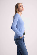 Pull Col Rond Coeur Coudes Zaime - Bleu Ciel Bleu Roi