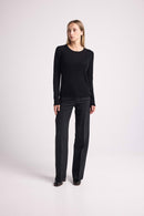 Pull Col Rond Coeur Coudes Zaime - Noir Rouge