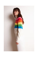 Zair Half Arc En Ciel Round Neck Sweater - Gardenia - 100% Oeko-Tex Cashmere - Woman