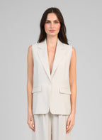 Veste Sans Manches Zakarita Ecru