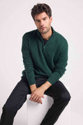 Jersey de Cuello con Cremallera Alta Zalman - Verde Botella