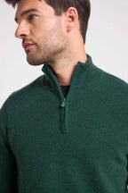 Jersey de Cuello con Cremallera Alta Zalman - Verde Botella