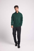 Jersey de Cuello con Cremallera Alta Zalman - Verde Botella