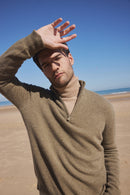 Pull Col Zippe Montant Zalman - Vert Khaki