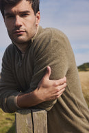 Pull Col Zippe Montant Zalman - Vert Khaki