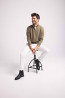 Pull Col Zippe Montant Zalman - Vert Khaki