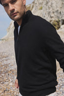Pull Col Zippe Montant Zalman - Noir