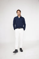 Zalman High Zip Neck Sweater - Navy - 100% Cashmere Oeko-Tex - Man