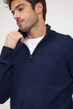 Jersey Cuello con Cremallera Alto Zalman - Azul Marino