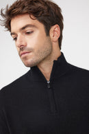 Pull Col Zippe Montant Zalman - Noir