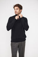 Pull Col Zippe Montant Zalman - Noir