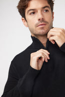 Pull Col Zippe Montant Zalman - Noir