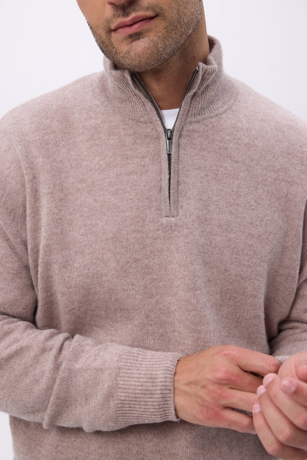 Pull Col Montant Zippe H ZalHomme - Taupe - Homme