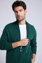 Gilet Con Zip E Collo Alto Zamil - Verde Bottiglia