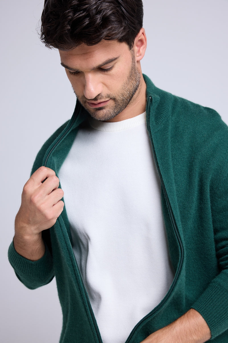 Gilet Zippe Col Montant Zamil - Vert Bouteille